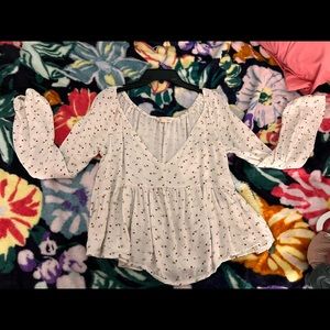 White with flowers blouse